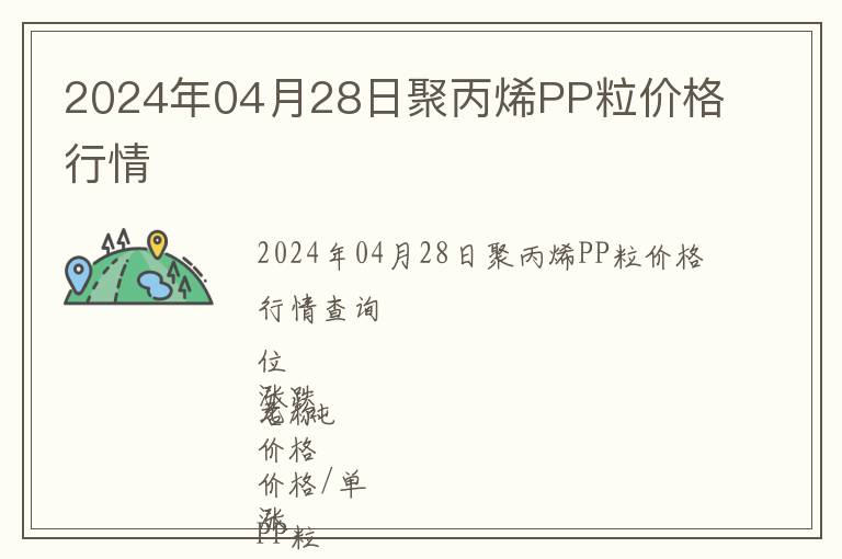 2024年04月28日聚丙烯PP粒價格行情