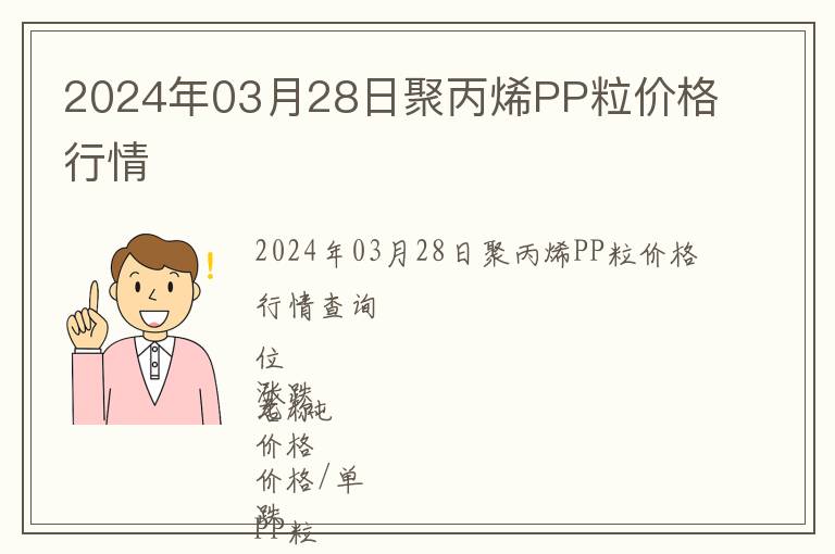 2024年03月28日聚丙烯PP粒價格行情