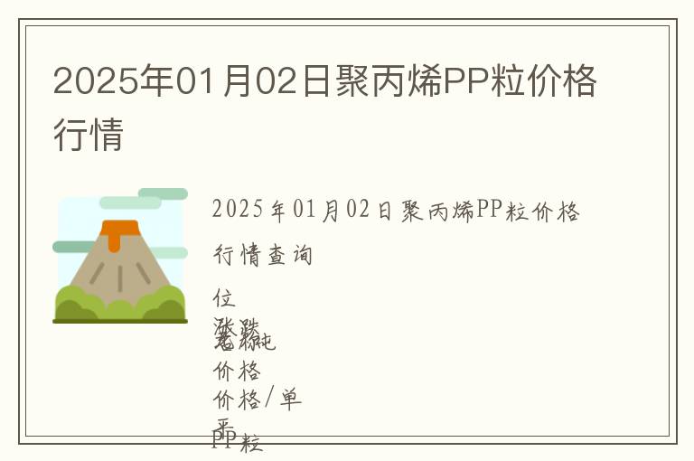 2025年01月02日聚丙烯PP粒價格行情