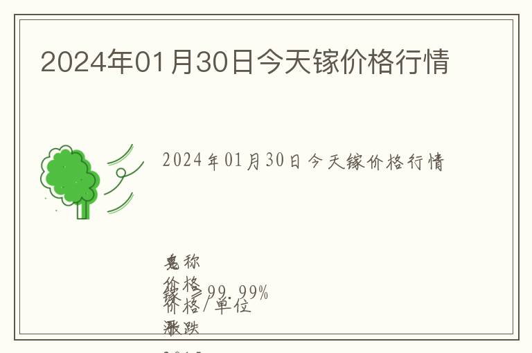 2024年01月30日今天鎵價(jià)格行情