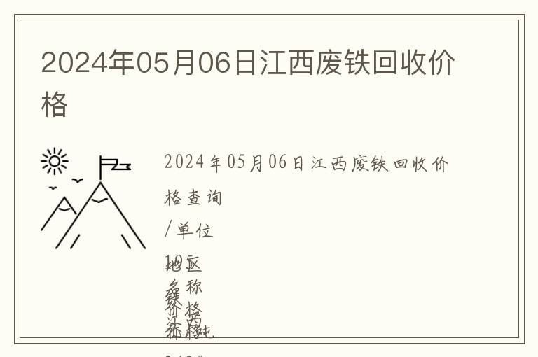 2024年05月06日江西廢鐵回收價(jià)格