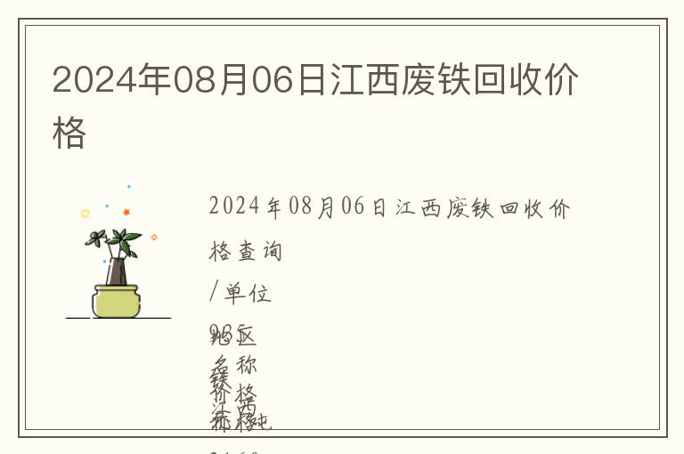 2024年08月06日江西廢鐵回收價格