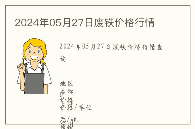 2024年05月27日廢鐵價格行情