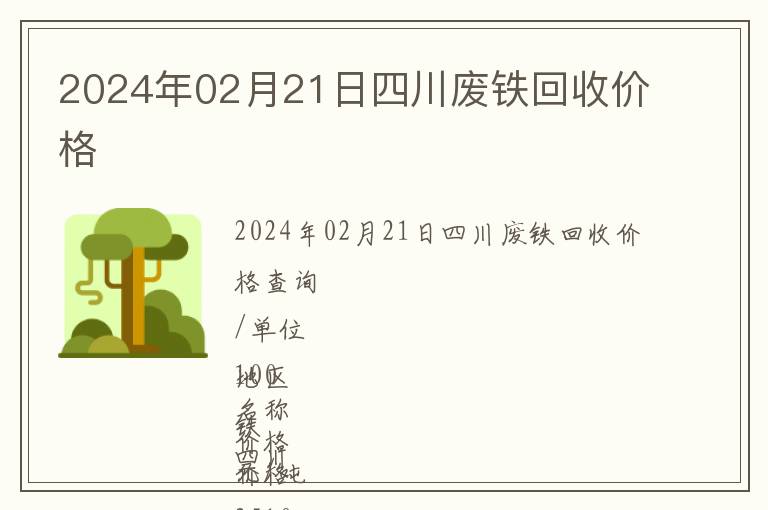 2024年02月21日四川廢鐵回收價格