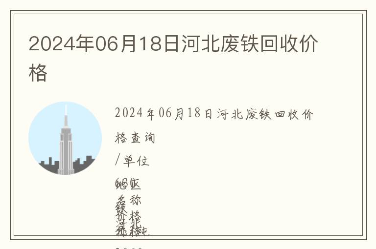 2024年06月18日河北廢鐵回收價(jià)格