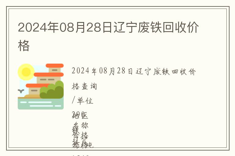 2024年08月28日遼寧廢鐵回收價格