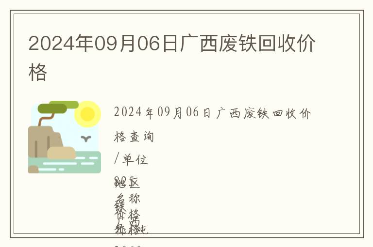 2024年09月06日廣西廢鐵回收價格