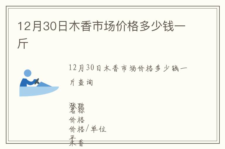 12月30日木香市場(chǎng)價(jià)格多少錢一斤