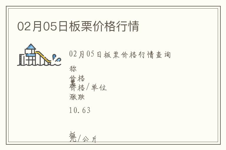 02月05日板栗價格行情