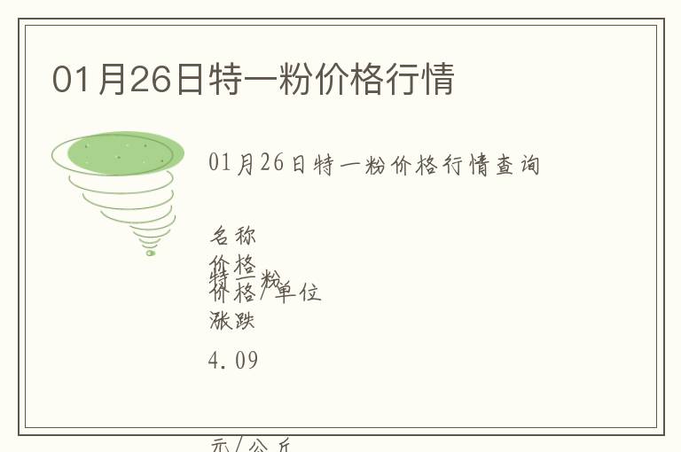 01月26日特一粉價(jià)格行情