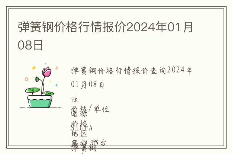 彈簧鋼價(jià)格行情報(bào)價(jià)2024年01月08日