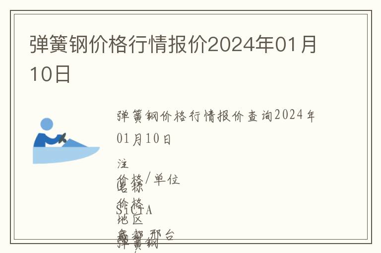 彈簧鋼價格行情報價2024年01月10日