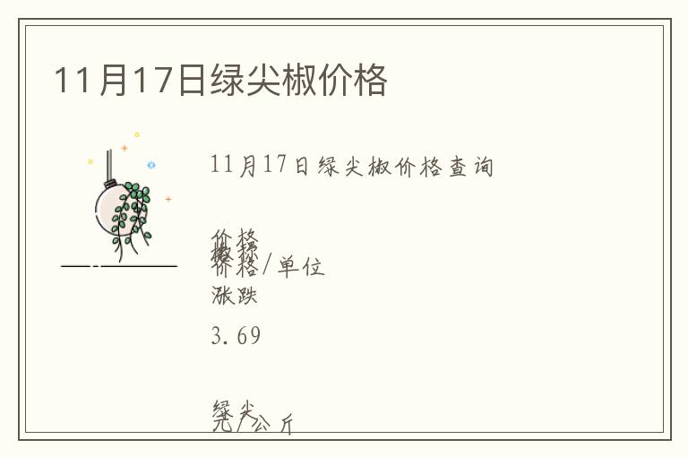 11月17日綠尖椒價(jià)格