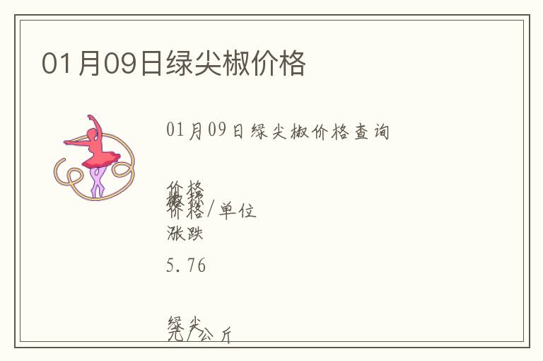 01月09日綠尖椒價格