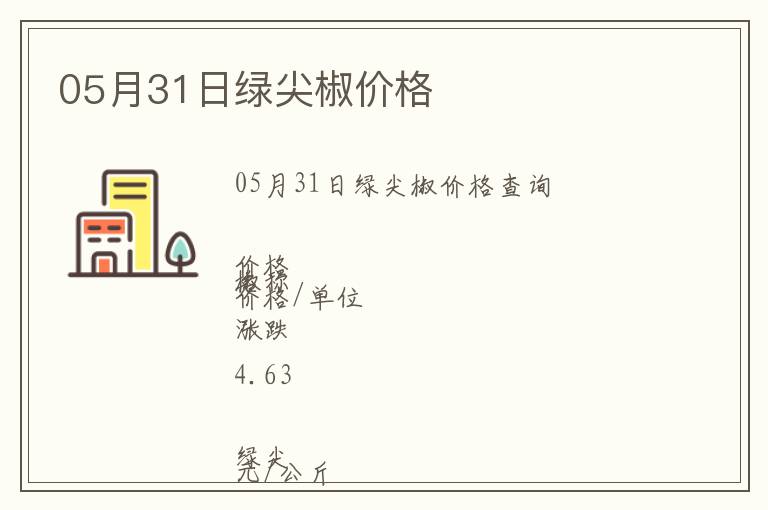 05月31日綠尖椒價格