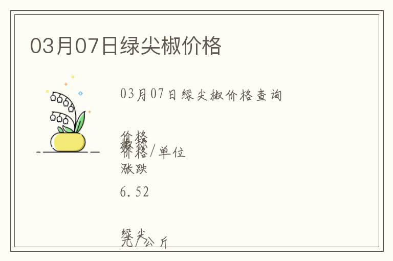 03月07日綠尖椒價格