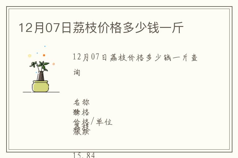 12月07日荔枝價格多少錢一斤
