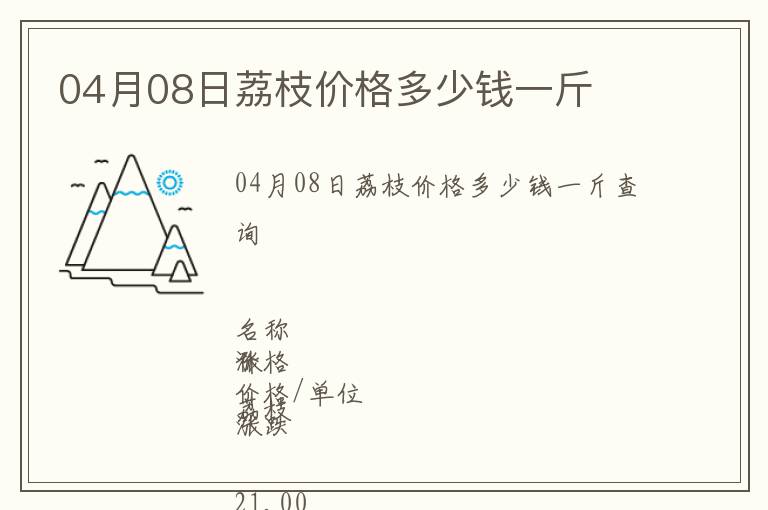 04月08日荔枝價格多少錢一斤