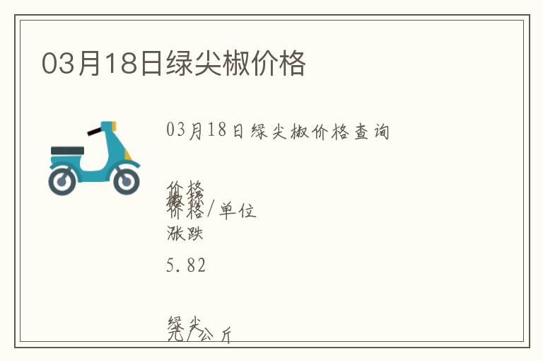 03月18日綠尖椒價格