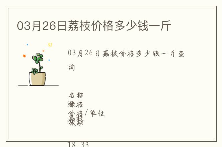 03月26日荔枝價格多少錢一斤