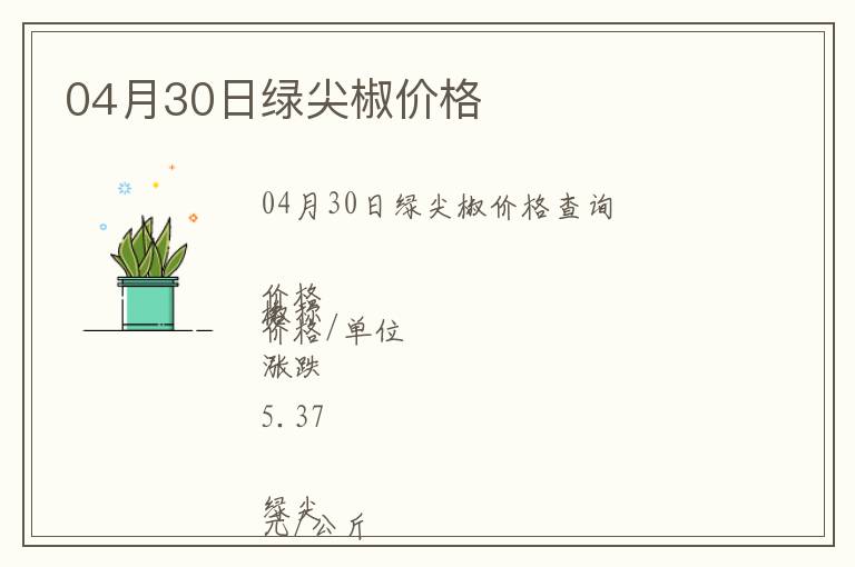 04月30日綠尖椒價格