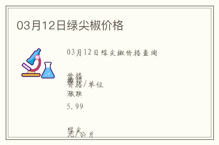 03月12日綠尖椒價格