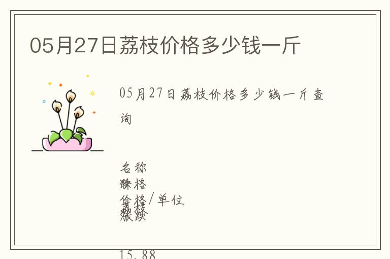 05月27日荔枝價格多少錢一斤