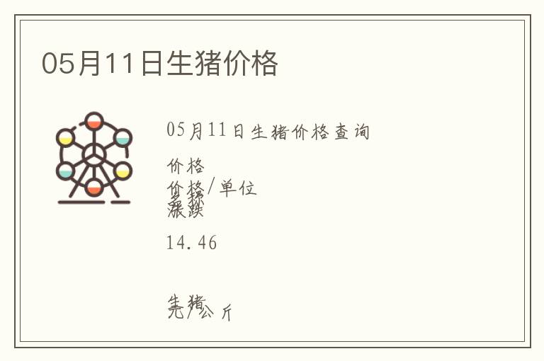 05月11日生豬價格