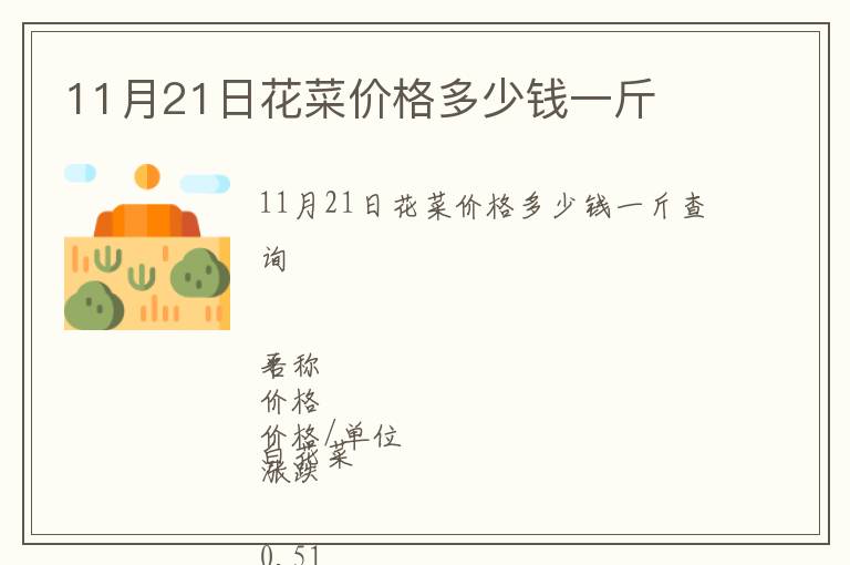 11月21日花菜價格多少錢一斤