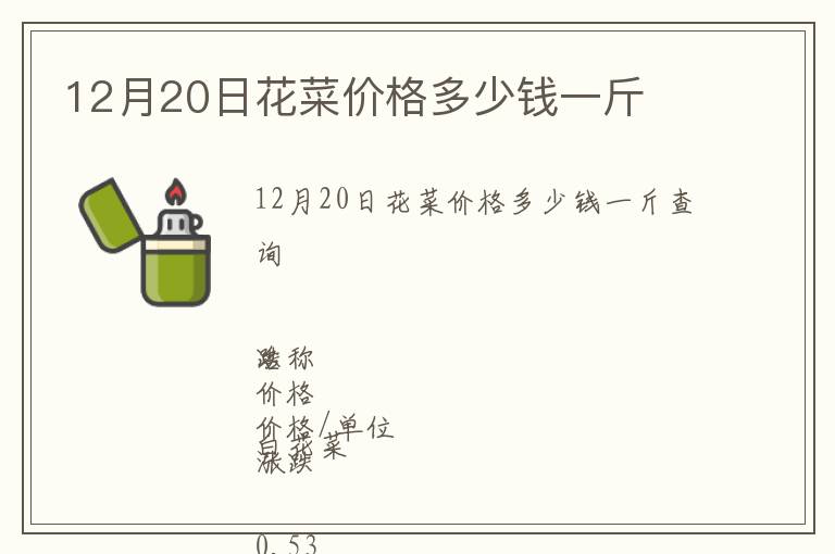 12月20日花菜價(jià)格多少錢一斤