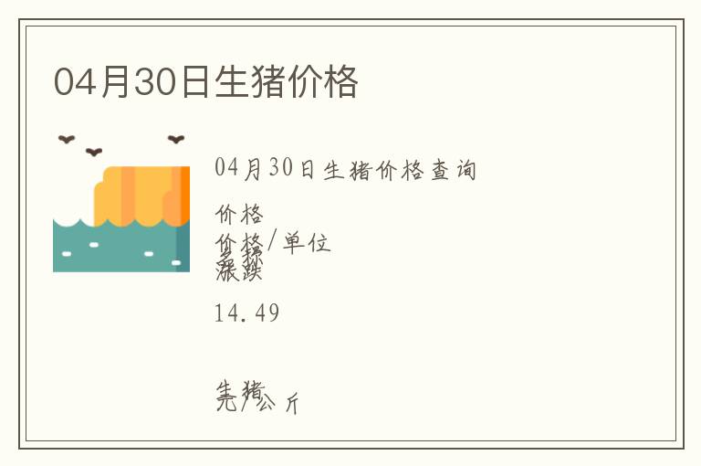 04月30日生豬價格