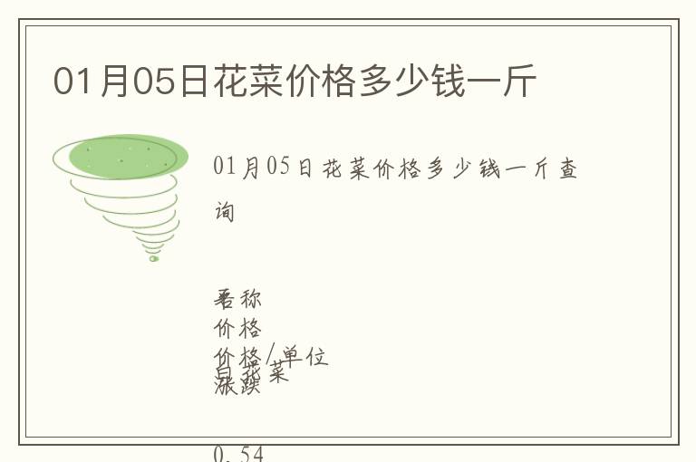 01月05日花菜價(jià)格多少錢(qián)一斤