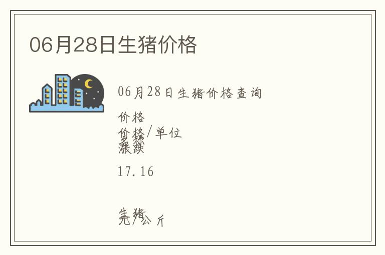 06月28日生豬價(jià)格
