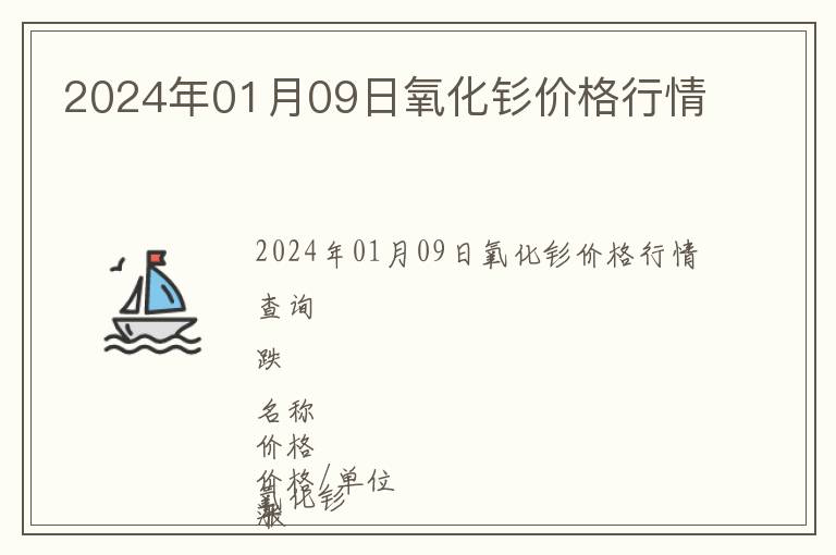 2024年01月09日氧化釤價(jià)格行情