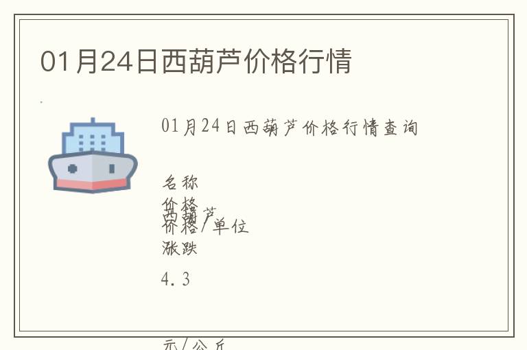 01月24日西葫蘆價格行情