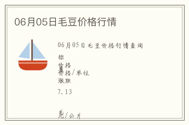 06月05日毛豆價格行情
