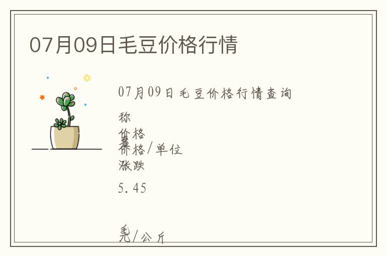07月09日毛豆價(jià)格行情