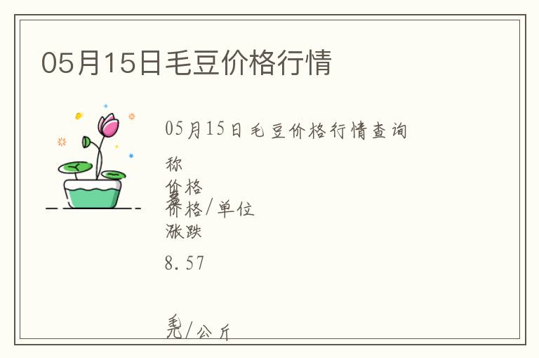 05月15日毛豆價格行情