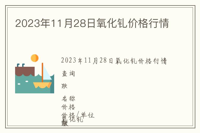 2023年11月28日氧化釓價(jià)格行情
