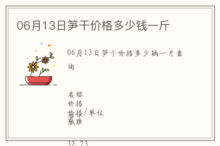 06月13日筍干價格多少錢一斤