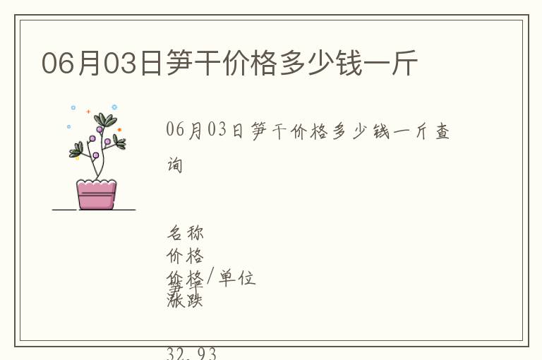 06月03日筍干價格多少錢一斤