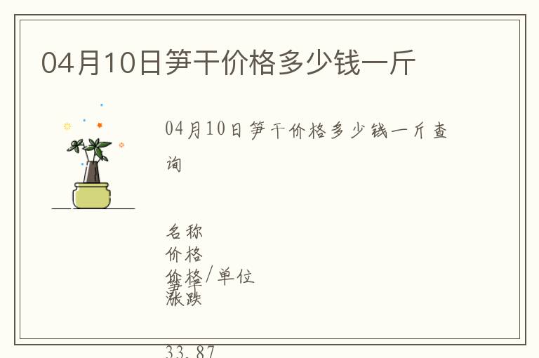 04月10日筍干價格多少錢一斤