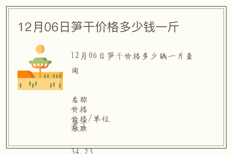 12月06日筍干價格多少錢一斤