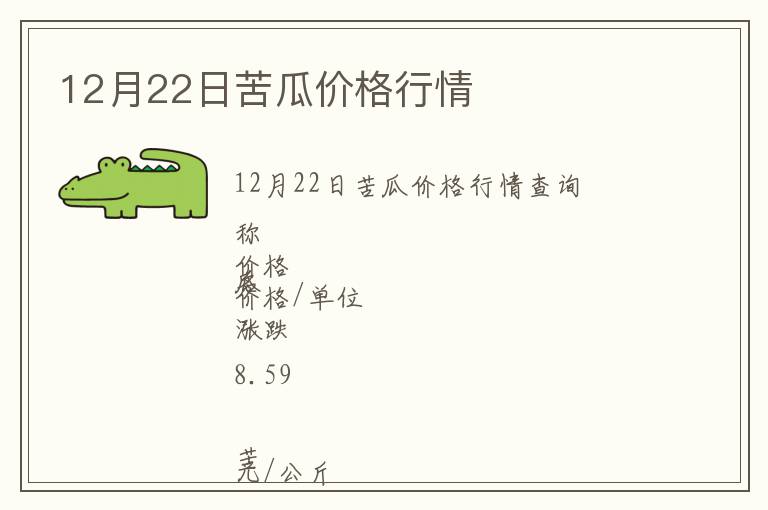 12月22日苦瓜價格行情