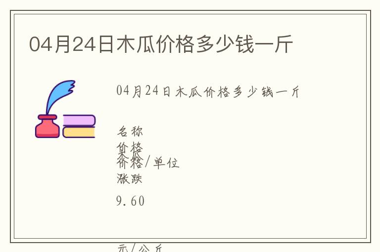 04月24日木瓜價格多少錢一斤