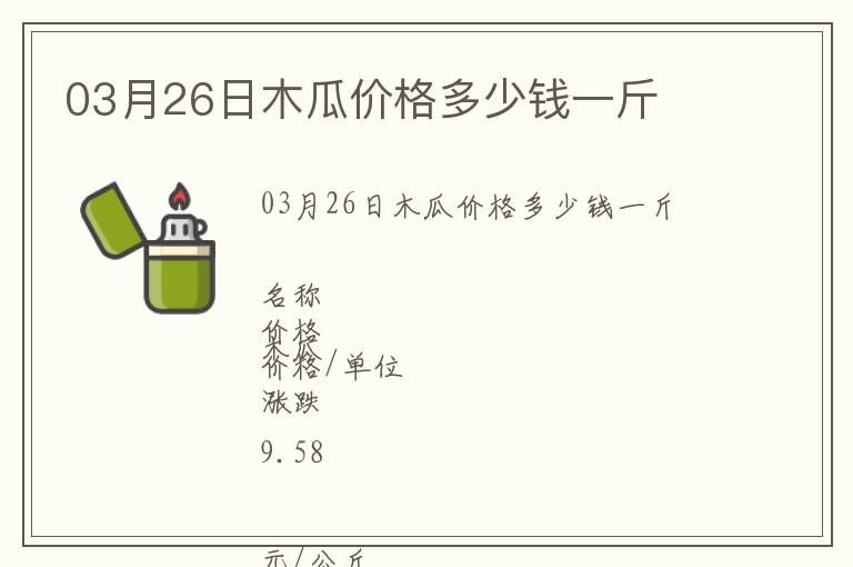 03月26日木瓜價格多少錢一斤