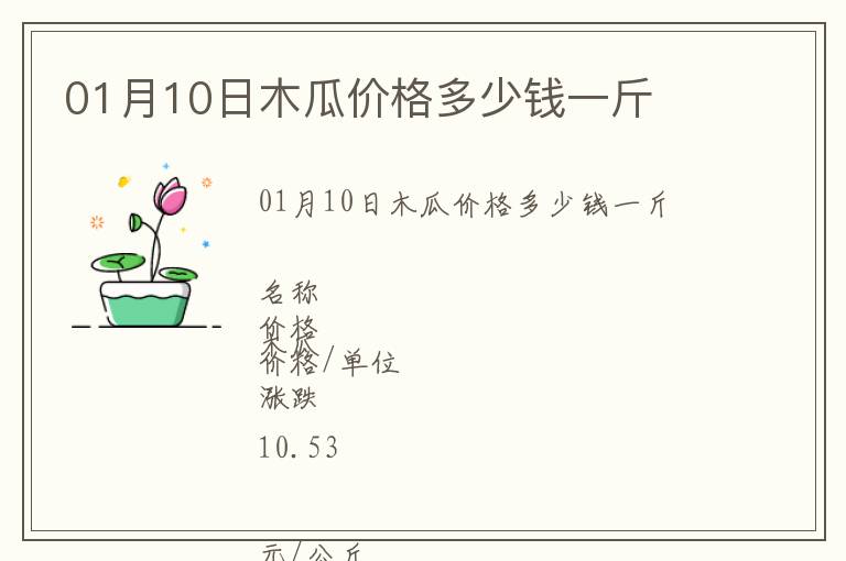 01月10日木瓜價(jià)格多少錢一斤