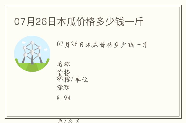 07月26日木瓜價格多少錢一斤