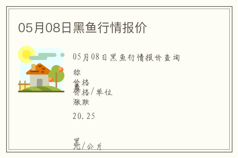 05月08日黑魚行情報價