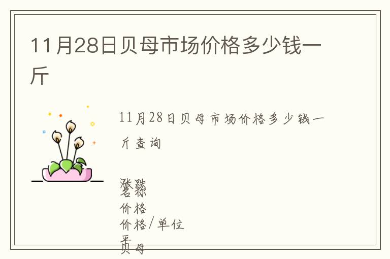 11月28日貝母市場(chǎng)價(jià)格多少錢一斤
